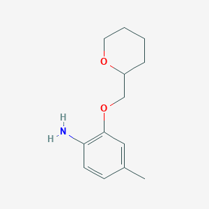 molecular formula C13H19NO2 B1451924 4-Methyl-2-(tetrahydro-2H-pyran-2-ylmethoxy)-phenylamine CAS No. 640767-89-1
