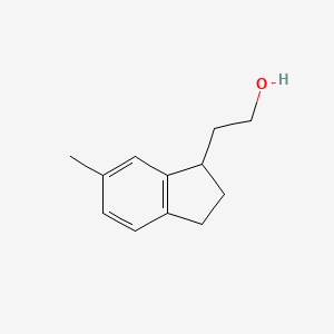 molecular formula C12H16O B14519272 2-(6-Methyl-2,3-dihydro-1H-inden-1-yl)ethan-1-ol CAS No. 62677-79-6