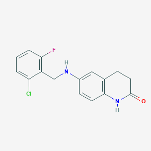 molecular formula C16H14ClFN2O B1451931 6-{[(2-Chloro-6-fluorophenyl)methyl]amino}-1,2,3,4-tetrahydroquinolin-2-one CAS No. 1157309-70-0
