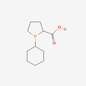 molecular formula C11H19O2P B14519344 1-Cyclohexylphospholane-2-carboxylic acid CAS No. 62451-18-7