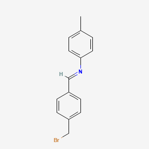 molecular formula C15H14BrN B14519391 (E)-1-[4-(Bromomethyl)phenyl]-N-(4-methylphenyl)methanimine CAS No. 62399-22-8