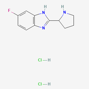 molecular formula C11H14Cl2FN3 B1451964 5-Fluoro-2-(2-pyrrolidinyl)-1h-benzimidazole dihydrochloride CAS No. 1185561-70-9