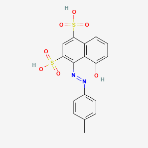 molecular formula C17H14N2O7S2 B14519667 5-Hydroxy-4-[(E)-(4-methylphenyl)diazenyl]naphthalene-1,3-disulfonic acid CAS No. 62470-87-5