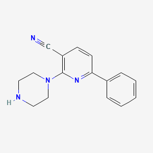 molecular formula C16H16N4 B1451968 6-Phenyl-2-piperazinonicotinonitrile CAS No. 1198475-33-0
