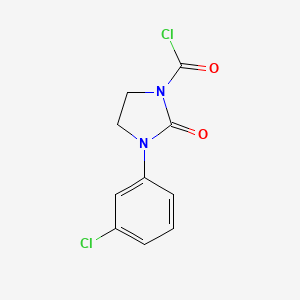 molecular formula C10H8Cl2N2O2 B14519706 1-Imidazolidinecarbonyl chloride, 3-(3-chlorophenyl)-2-oxo- CAS No. 62868-28-4