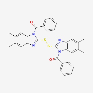 {Disulfanediylbis[(5,6-dimethyl-1H-benzimidazole-2,1-diyl)]}bis(phenylmethanone)