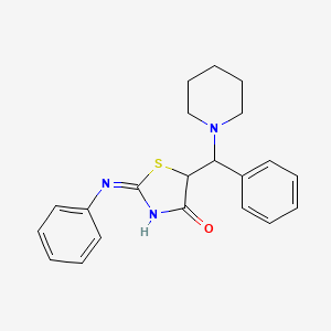 2-Anilino-5-[phenyl(piperidin-1-yl)methyl]-1,3-thiazol-4(5H)-one