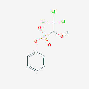 molecular formula C8H7Cl3O4P- B14519737 Phenyl (2,2,2-trichloro-1-hydroxyethyl)phosphonate CAS No. 62788-84-5