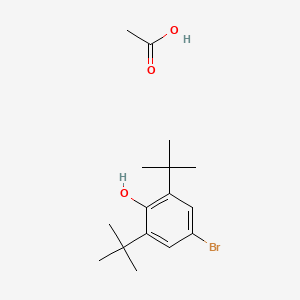 molecular formula C16H25BrO3 B14519744 Acetic acid;4-bromo-2,6-ditert-butylphenol CAS No. 63070-29-1