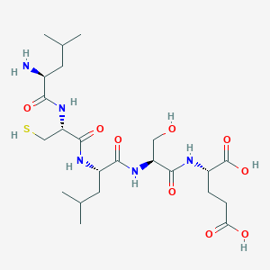 molecular formula C23H41N5O9S B14519750 L-Leucyl-L-cysteinyl-L-leucyl-L-seryl-L-glutamic acid CAS No. 62812-35-5