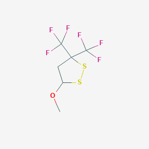 molecular formula C6H6F6OS2 B14519789 1,2-Dithiolane, 5-methoxy-3,3-bis(trifluoromethyl)- CAS No. 62378-48-7