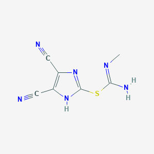 molecular formula C7H6N6S B14519913 4,5-Dicyano-1H-imidazol-2-yl N'-methylcarbamimidothioate CAS No. 62583-64-6