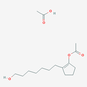 molecular formula C16H28O5 B14519916 Acetic acid;[2-(7-hydroxyheptyl)cyclopenten-1-yl] acetate CAS No. 62627-60-5