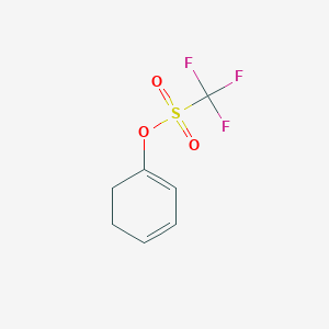 molecular formula C7H7F3O3S B14519928 Methanesulfonic acid, trifluoro-, 1,3-cyclohexadien-1-yl ester CAS No. 63028-11-5