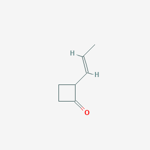 molecular formula C7H10O B14519992 2-[(E)-prop-1-enyl]cyclobutan-1-one CAS No. 63049-06-9