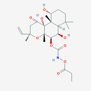 molecular formula C24H37NO9 B145200 7-Desacetyl-7-(O-propionyl)hydroxyaminocarbonylforskolin CAS No. 133632-84-5