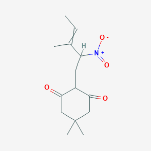 molecular formula C14H21NO4 B14520030 5,5-Dimethyl-2-(3-methyl-2-nitropent-3-en-1-yl)cyclohexane-1,3-dione CAS No. 62438-59-9