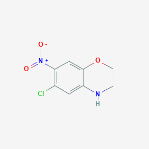 molecular formula C8H7ClN2O3 B1452005 6-chloro-7-nitro-3,4-dihydro-2H-1,4-benzoxazine CAS No. 1198475-26-1