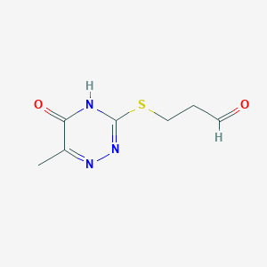 3-[(6-Methyl-5-oxo-2,5-dihydro-1,2,4-triazin-3-yl)sulfanyl]propanal