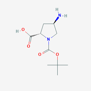 molecular formula C10H18N2O4 B145201 (2S,4R)-1-Boc-4-氨基-吡咯烷-2-羧酸 CAS No. 132622-69-6