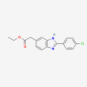 Ethyl [2-(4-chlorophenyl)-1H-benzimidazol-6-yl]acetate