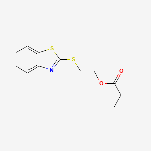 molecular formula C13H15NO2S2 B14520133 2-[(1,3-Benzothiazol-2-yl)sulfanyl]ethyl 2-methylpropanoate CAS No. 62952-04-9