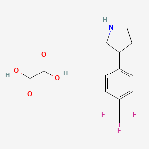 molecular formula C13H14F3NO4 B1452018 3-[4-(Trifluoromethyl)phenyl]pyrrolidine oxalate CAS No. 1198416-92-0