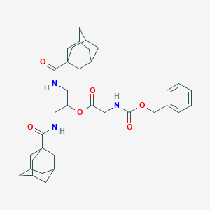 molecular formula C35H47N3O6 B145202 1,3-Bis(adamantane-1-carbonylamino)propan-2-yl 2-(phenylmethoxycarbonylamino)acetate CAS No. 138405-02-4