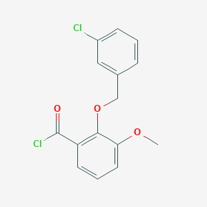 molecular formula C15H12Cl2O3 B1452022 2-[(3-Chlorobenzyl)oxy]-3-methoxybenzoyl chloride CAS No. 1160250-15-6