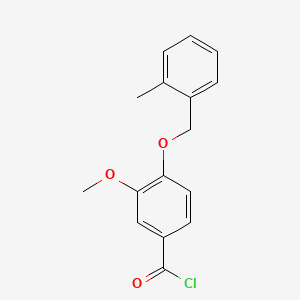 molecular formula C16H15ClO3 B1452023 3-Methoxy-4-[(2-methylbenzyl)oxy]benzoyl chloride CAS No. 1160250-34-9