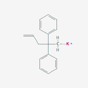 molecular formula C17H17K B14520245 potassium;2-phenylpent-4-en-2-ylbenzene CAS No. 62901-75-1