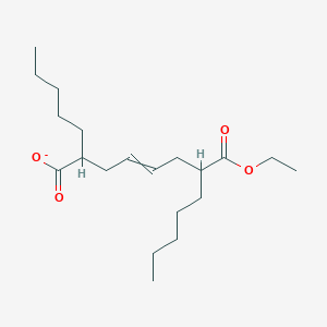 molecular formula C20H35O4- B14520267 7-(Ethoxycarbonyl)-2-pentyldodec-4-enoate CAS No. 62456-97-7