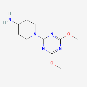 molecular formula C10H17N5O2 B1452038 1-(4,6-二甲氧基-1,3,5-三嗪-2-基)哌啶-4-胺 CAS No. 596818-13-2