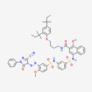 2-Naphthalenecarboxamide, N-[4-[2,4-bis(1,1-dimethylpropyl)phenoxy]butyl]-4-[[[3-[[[3-[(3-cyano-4,5-dihydro-5-oxo-1-phenyl-1H-pyrazol-4-yl)azo]-4-methoxyphenyl]sulfonyl]amino]phenyl]sulfonyl]amino]-1-hydroxy-