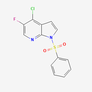 molecular formula C13H8ClFN2O2S B1452045 4-Chloro-5-fluoro-1-(phenylsulfonyl)-1H-pyrrolo-[2,3-b]pyridine CAS No. 1228665-75-5