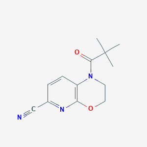 molecular formula C13H15N3O2 B1452046 1-Pivaloyl-2,3-dihydro-1H-pyrido[2,3-b][1,4]-oxazine-6-carbonitrile CAS No. 1228666-61-2