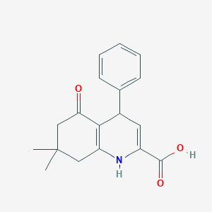 molecular formula C18H19NO3 B1452052 7,7-二甲基-5-氧代-4-苯基-1,4,5,6,7,8-六氢喹啉-2-羧酸 CAS No. 1233334-73-0