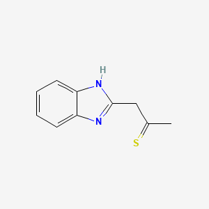 molecular formula C10H10N2S B14520539 1-(1H-Benzimidazol-2-yl)propane-2-thione CAS No. 62468-77-3