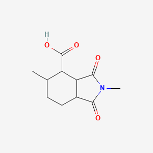 molecular formula C11H15NO4 B1452054 2,5-dimethyl-1,3-dioxo-octahydro-1H-isoindole-4-carboxylic acid CAS No. 1221724-20-4