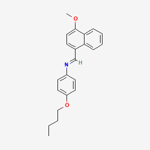 molecular formula C22H23NO2 B14520557 (E)-N-(4-Butoxyphenyl)-1-(4-methoxynaphthalen-1-yl)methanimine CAS No. 63057-92-1