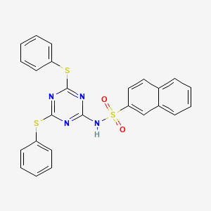 N-[4,6-Bis(phenylsulfanyl)-1,3,5-triazin-2-yl]naphthalene-2-sulfonamide