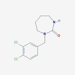 molecular formula C12H14Cl2N2O B14520601 1-[(3,4-Dichlorophenyl)methyl]-1,3-diazepan-2-one CAS No. 62417-58-7