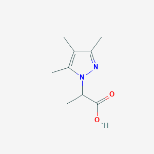 molecular formula C9H14N2O2 B1452065 2-(3,4,5-三甲基-1H-吡唑-1-基)丙酸 CAS No. 1217862-30-0