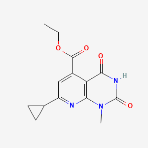 molecular formula C14H15N3O4 B1452067 Ethyl 7-Cyclopropyl-1-methyl-2,4-dioxo-1,2,3,4-tetrahydropyrido[2,3-d]pyrimidine-5-carboxylate CAS No. 1217863-09-6