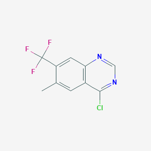 molecular formula C10H6ClF3N2 B1452070 4-Chloro-6-methyl-7-(trifluoromethyl)quinazoline CAS No. 1160994-15-9