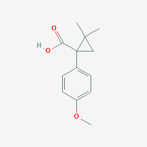 molecular formula C13H16O3 B1452071 1-(4-Methoxyphenyl)-2,2-dimethylcyclopropanecarboxylic acid CAS No. 884091-56-9