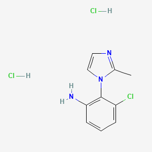 molecular formula C10H12Cl3N3 B1452074 3-chloro-2-(2-methyl-1H-imidazol-1-yl)aniline dihydrochloride CAS No. 1181458-62-7