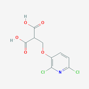 molecular formula C9H7Cl2NO5 B14520754 {[(2,6-Dichloropyridin-3-yl)oxy]methyl}propanedioic acid CAS No. 62805-24-7