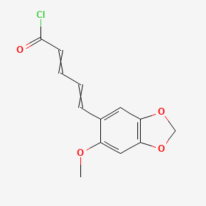 molecular formula C13H11ClO4 B14520757 5-(6-Methoxy-2H-1,3-benzodioxol-5-yl)penta-2,4-dienoyl chloride CAS No. 62937-62-6