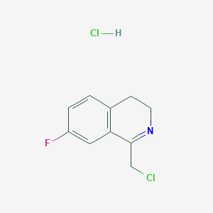 molecular formula C10H10Cl2FN B1452078 1-(Chloromethyl)-7-fluoro-3,4-dihydroisoquinoline hydrochloride CAS No. 1185099-31-3